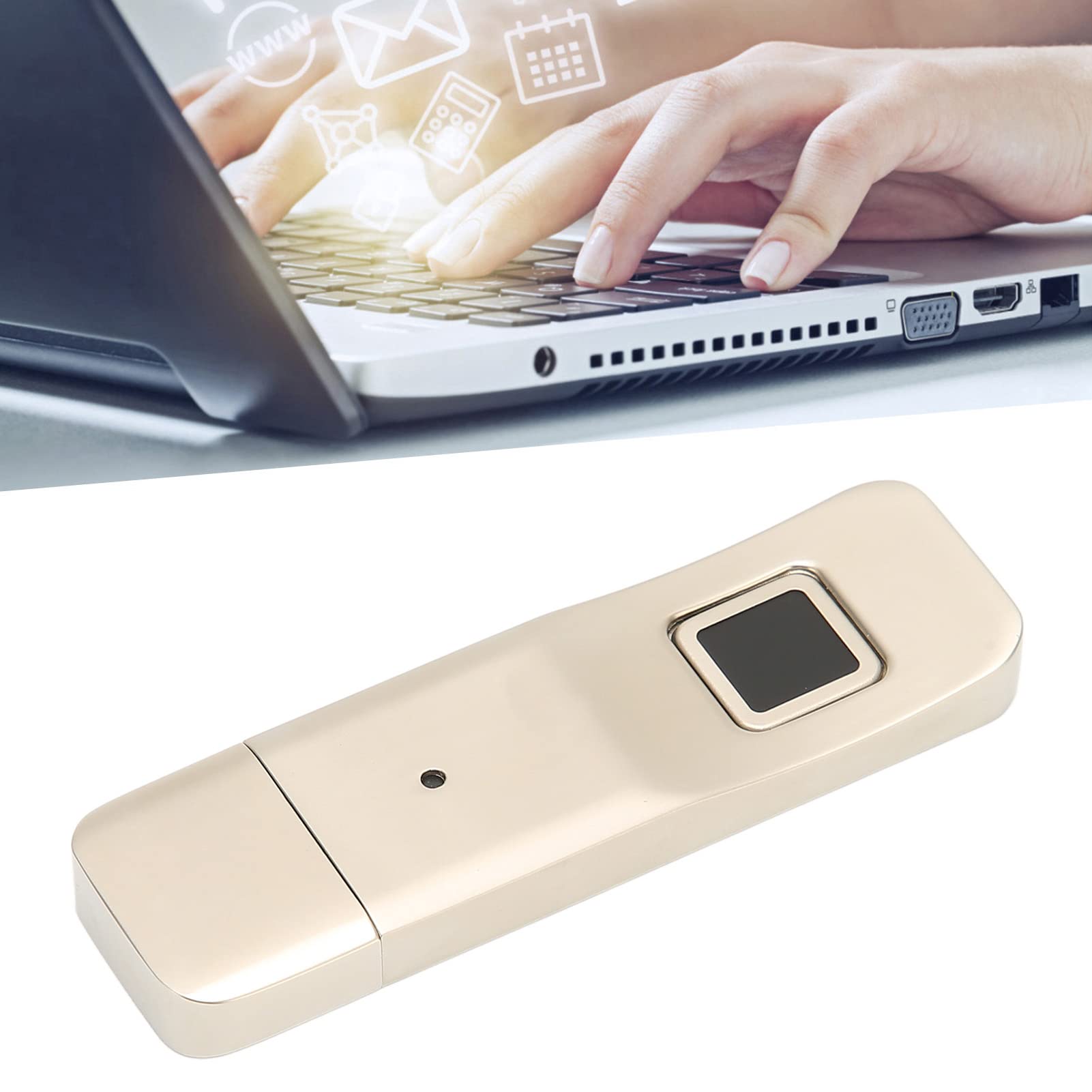 Chiavetta USB per Impronte digitali, Chiavetta USB Crittografata con Identificazione Ad Alta Velocità USB 3.0 da 32 Gb, Chiavetta di Memoria di Sicurezza per Impronte digitali Portatile