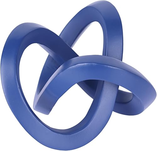 Decoración de nudo azul marino para mesa auxiliar, decoración de eslabones para estantería, mesa de entrada, soporte de TV, escultura de nudo para