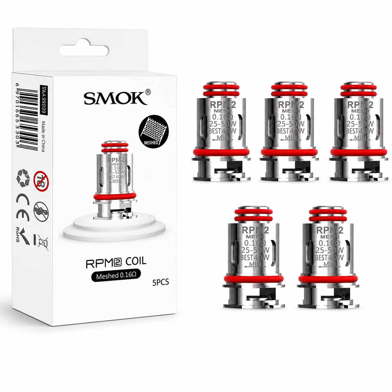 SMOK RPM 2 Mesh 0.16 Ohm Coils [Pack of 5]