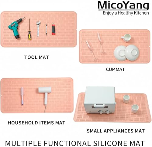 Miniatura 1264 de Tapete de silicona para secado de platos para múltiples usos, fácil de limpiar, ecológico, resistente al calor, tapete de silicona para encimera