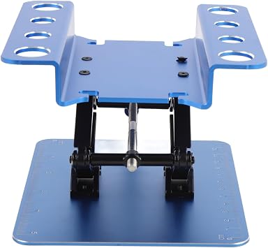 RC Car Workstand, Simulation Metal Repair Workstation Support Support Adjustable Height 1:8 and 1:10 RC Car Rotatable Platform Height, Premium Construction for Long-Term Use RedBLUE Parallel