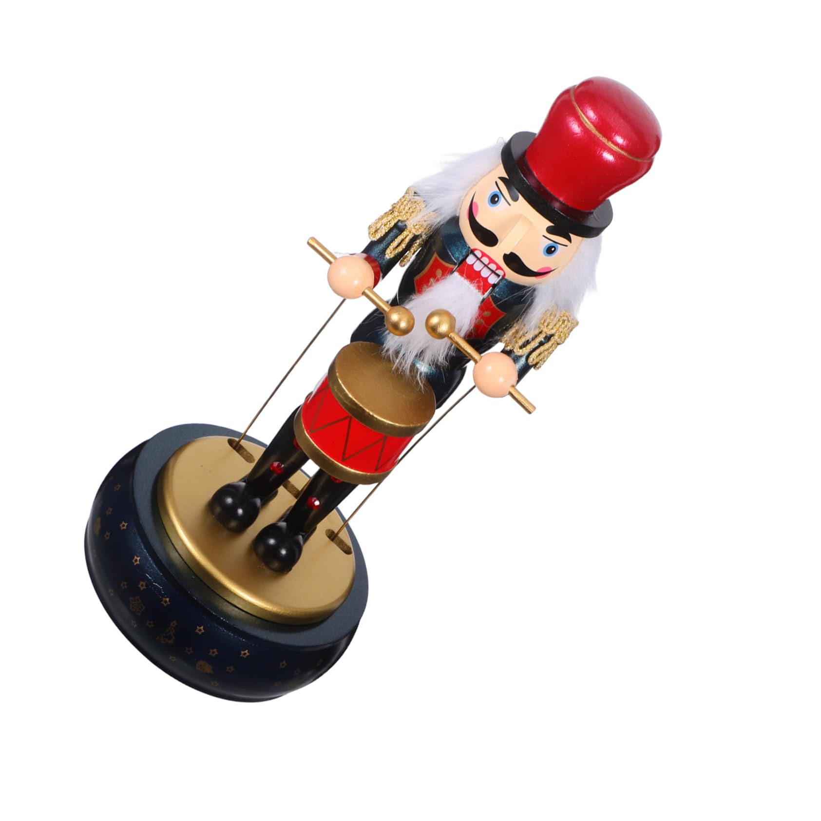 Amosfun Carillon Schiaccianoci di Natale Figurina Soldato Batterista in Legno Decorazione Musicale per Feste Natalizie e Decorazioni di Casa