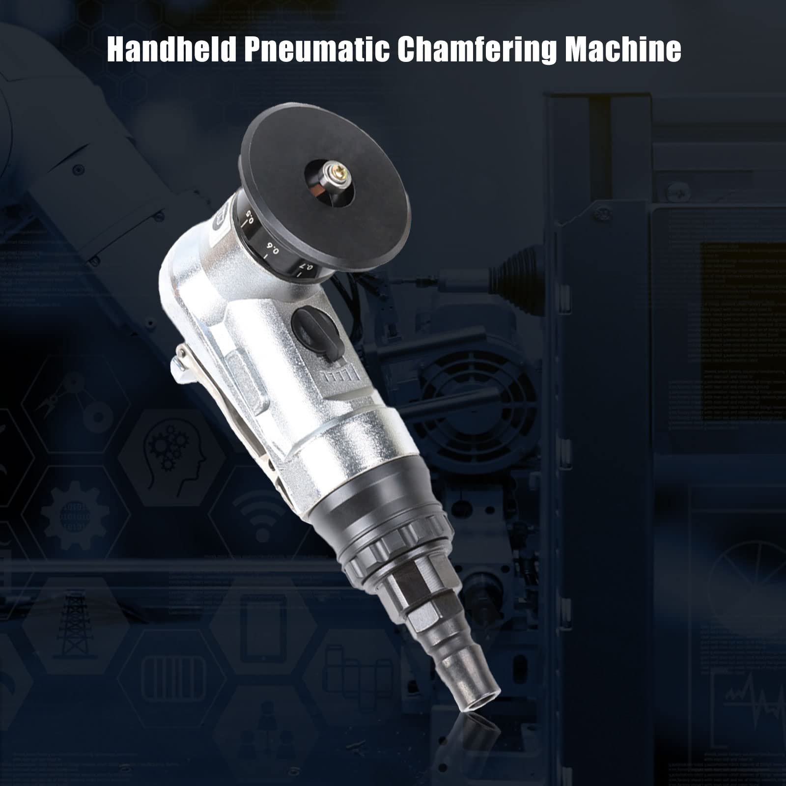 Mini machine à chanfreiner pneumatique avec 4 inserts, 2 clés, 1 roulement à main, outil de biseautage à 45 degrés pour couper le métal, ébavurage linéaire des trous intérieurs