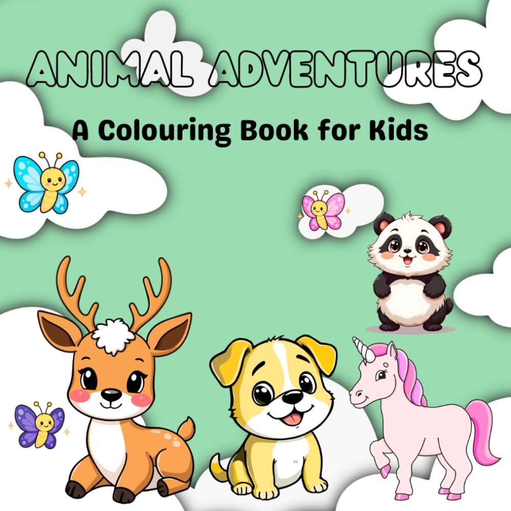 Animal Adventures: A Colouring Book for Kids