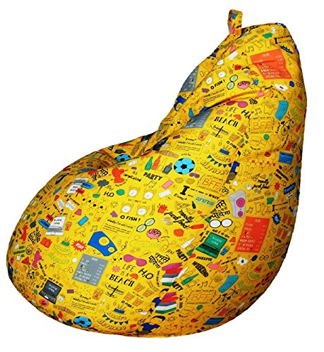 Image of Sattva Classic Back to College XXL Bean Bag Cover Without Beans - Yellow Youth