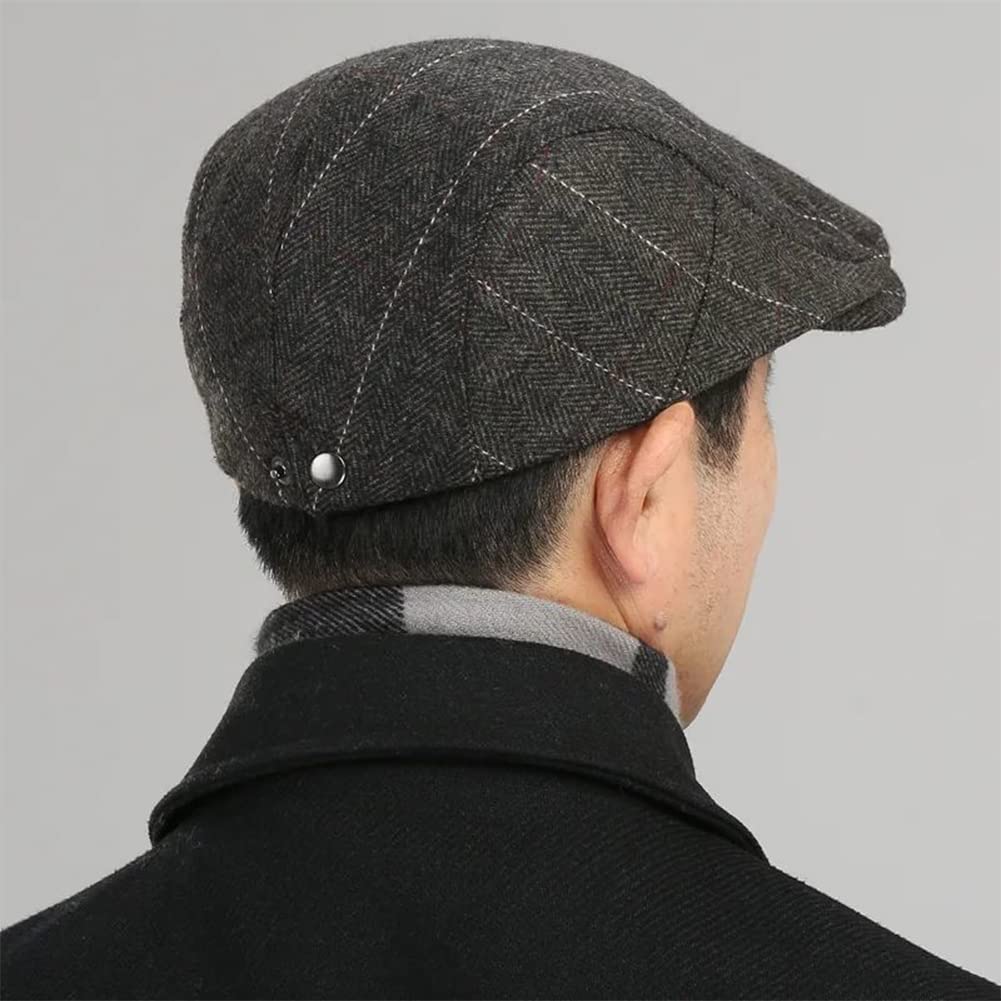 Inlefen Męskie Tweed Płaskie Czapki, Regulowane Berety Płaskie Czapki Newsboy Czapki Myśliwskie dla Mężczyzn, Polowanie Płaskie Czapki, Kaczorka Kapelusz