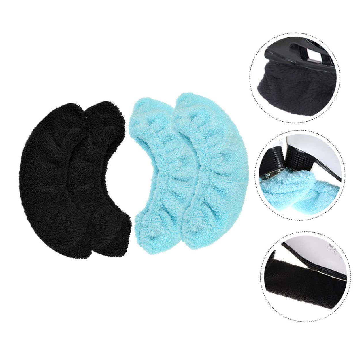 Protège-Lames de Patins Élastiques Noirs, 2 Paires, Polyester