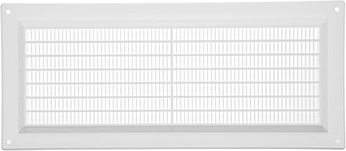 Vent Systems Cubierta de ventilación de plástico blanco de 3 x 10 pulgadas (dimensiones de apertura), rejilla de retorno rectangular con pantalla de