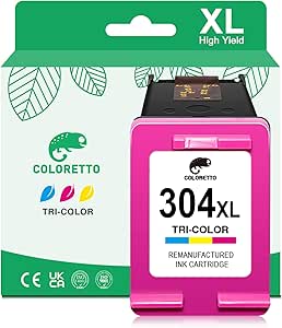 ColorKing Gerecycleerde 304XL cartridges, compatibel met HP 304 printercartridges voor Envy 5030, 5010, 5020, 5032, voor Deskjet 2630, 2620, 2622, 3720, 3730, 3735, 3750, 3760, 3762 (zwart, kleur