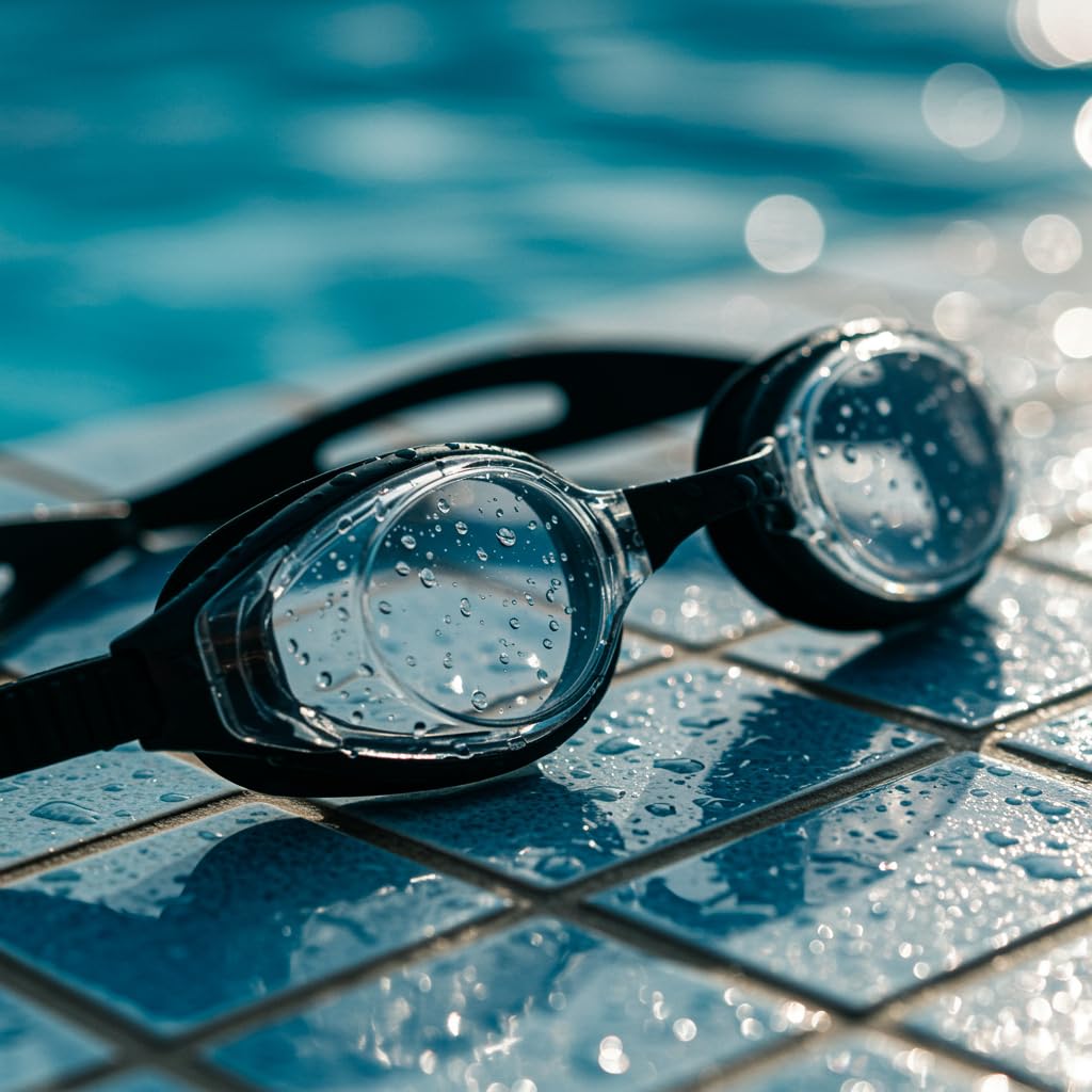 l&j Optische Performance-Schwimmbrille mit positiven und negativen Dioptrien für Damen und Herren – austauschbare abgestufte Gläser – kratzfest und beschlagfrei – weiches Silikon, hohe Sichtbarkeit