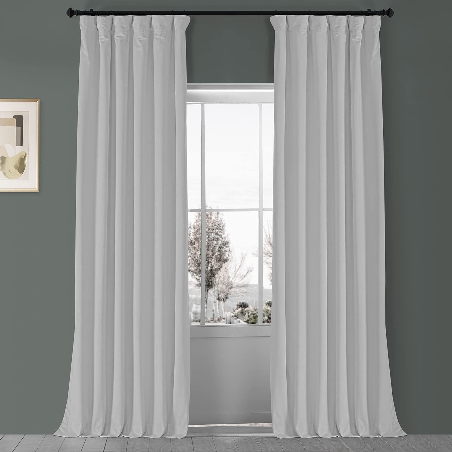 Half Price Drapes VPCH-110602-108 Signature Blackout Velvet Curtain, Off White
