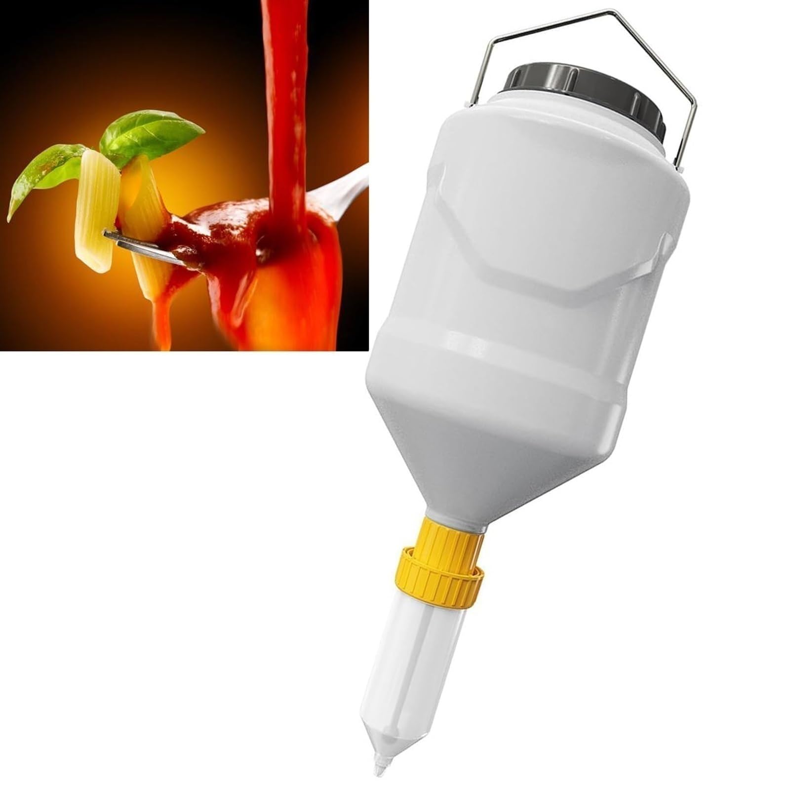 Distributore di condimenti for salse da appendere, spremiagrumi for bottiglie di salse da 5,5 l, spremiagrumi for salse ricaricabile for ketchup appeso, flacone for condimento for insalata for cucina