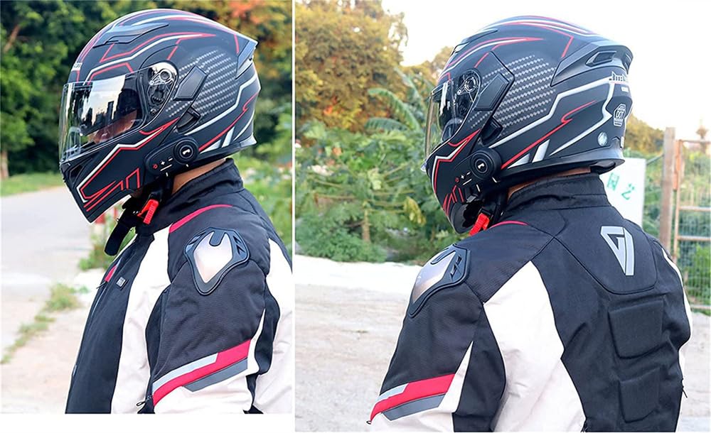 Amazon.co.jp: MOTOBOSS システムヘルメット ブルートゥース付きバイク