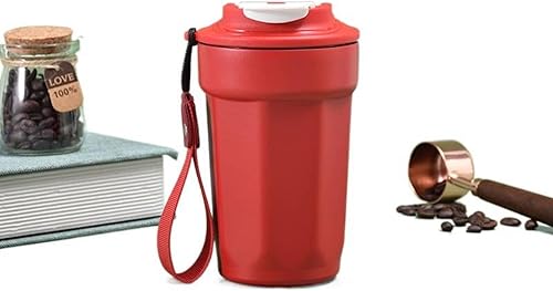 Miniatura 5 de Taza de café octogonal de acero inoxidable simple de las muchachas atractivas taza portátil para la oficina y el coche termo taza