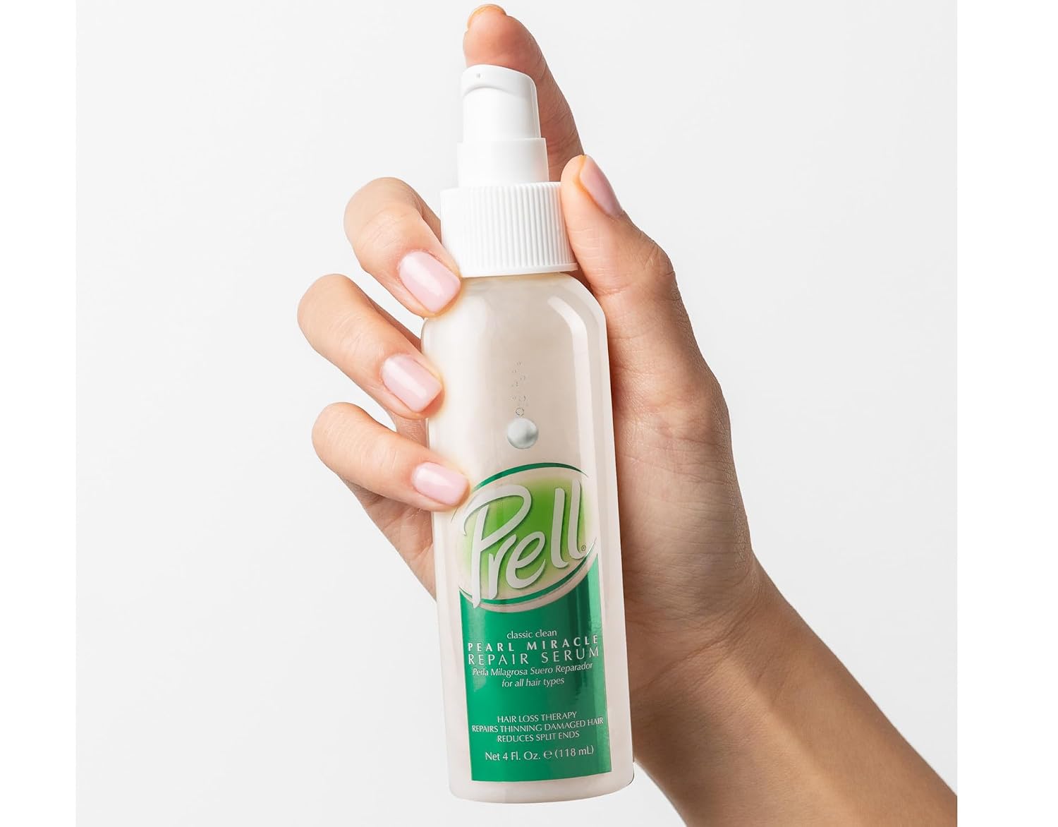 Prell Pearl Miracle Repair Serum – Intensive Hair Repair Serum Reduces Split Ends & Strengthens Weak Thinning Hair | 4 fl oz