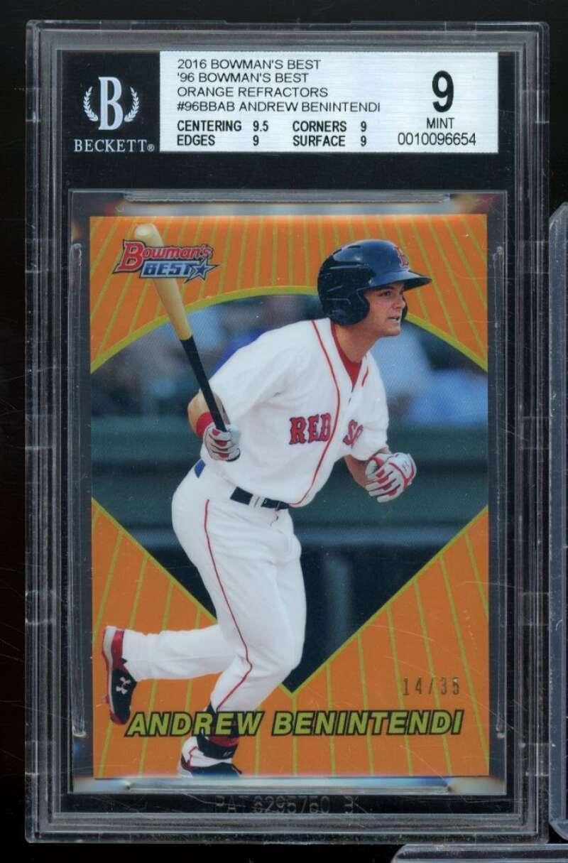 Andrew Benintendi Card 2016 Bowman's Best Orange Refractors #96Bbab BGS 9 - Baseball Slabbed Rookie Cards