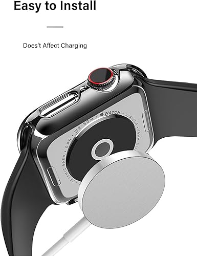 Miniatura 4 de Paquete de 2 fundas con protector de pantalla para Apple Watch Series 7, Series 8, Series 9 de 1.614 pulgadas, cubierta protectora dura brillante a