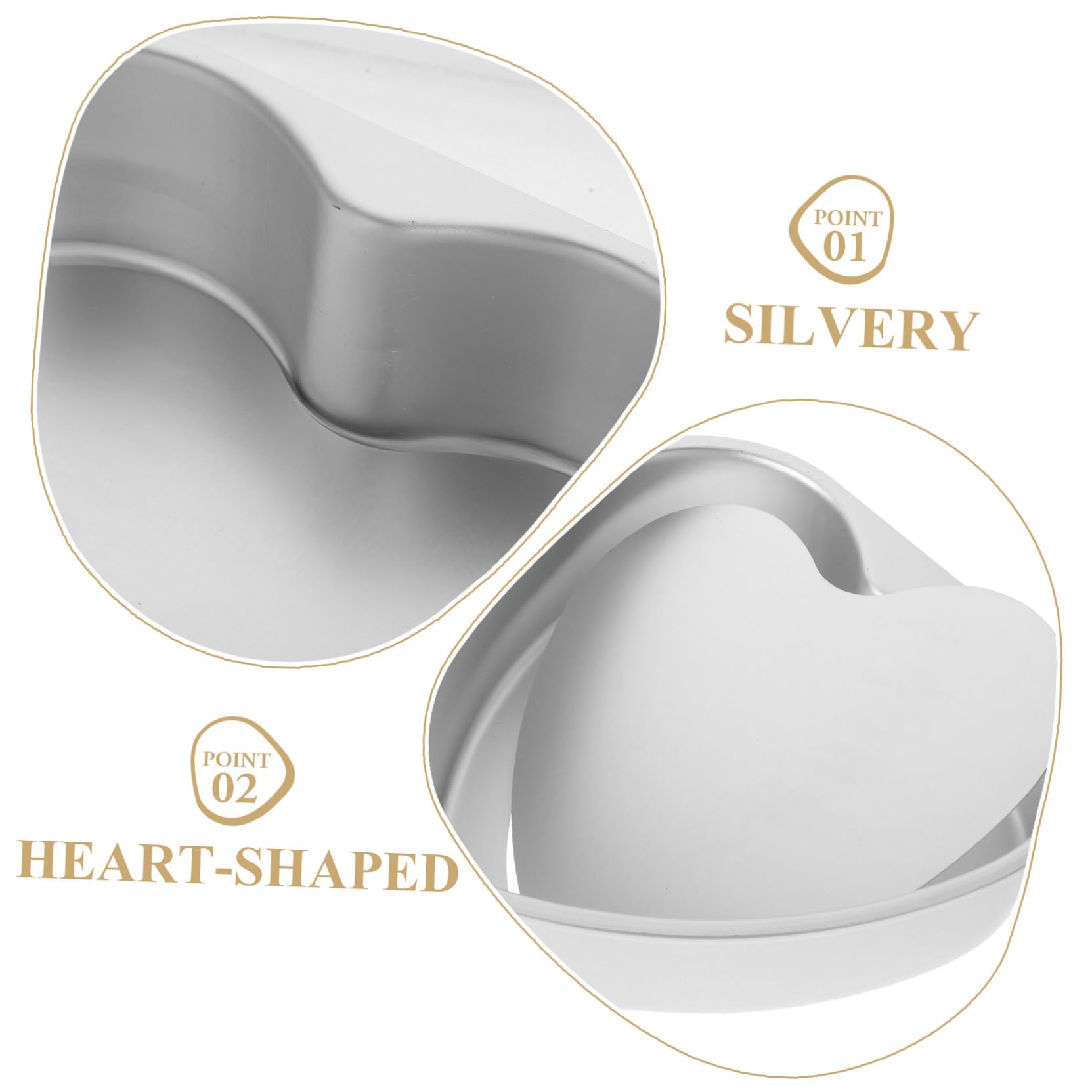 TOYANDONA Molde para Pastel Original Forma de Corazón de Aleación de Aluminio, Fácil de Desmoldar, Adecuado para Reposteros Profesionales, Adecuado para DIY y Fiestas