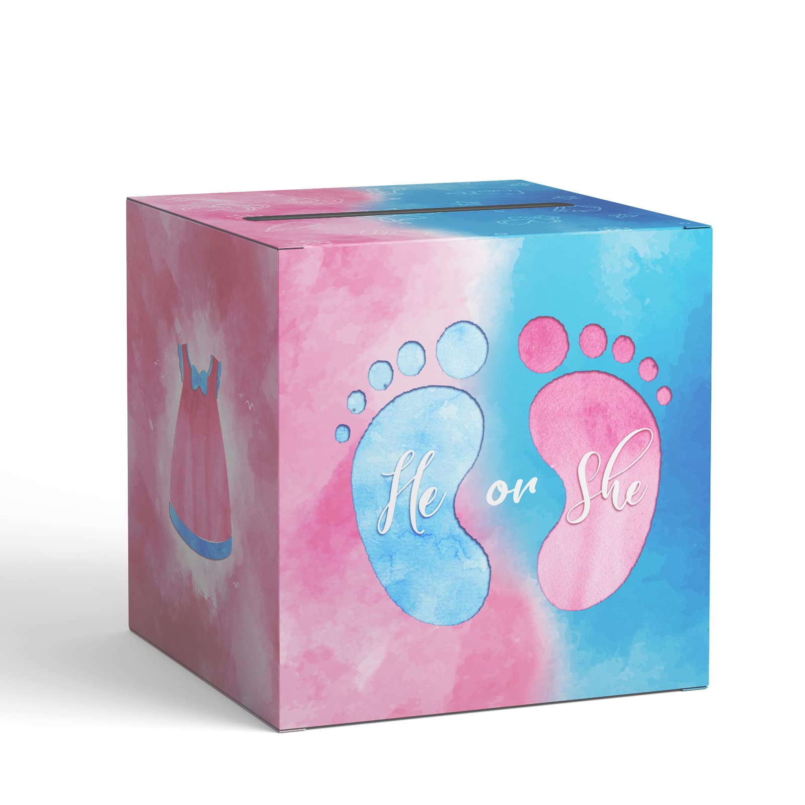 Juego Revelación Género Juego De Revelación De Género Para Baby Shower -  Caja De Votación Con 60 Tarjetas, Tira Rosa/azul Kit Revelación Género, image size:1600x1600