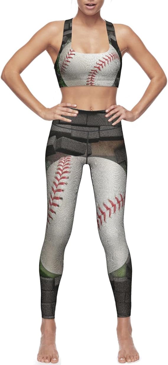 Ojyhgar A Baseball On The Wall Women'S Yoga Clothing 2