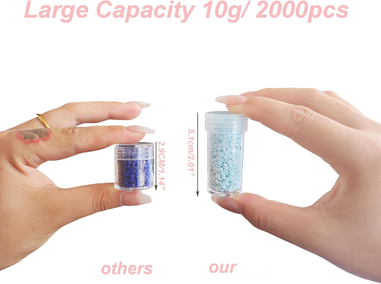 Diamond Painting Storage - Large Capacity Organizer Case with Dividers, Portable Diamond Art Accessories Containers for 5D Drills Beads & Tools (60 Slots)