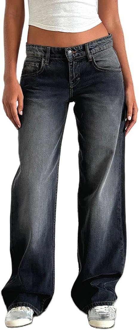 Linda Wide Leg Jeans Zwart - Fashion by Demi