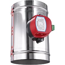 125mm Stainless Steel Electric Air Duct Damper Valve HVAC Air Ducting Motorized Air Damper AC220V Actuator Drive