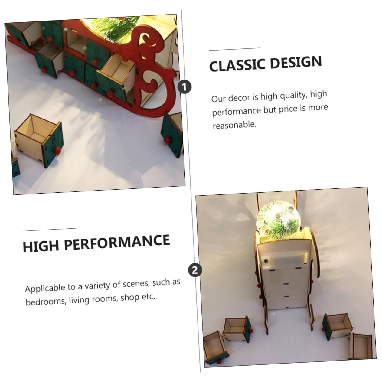 Weihnachtskalender Holz Countdown Dekoration Selbstgemacht Tischdekoration für Wohnzimmer Schlafzimmer