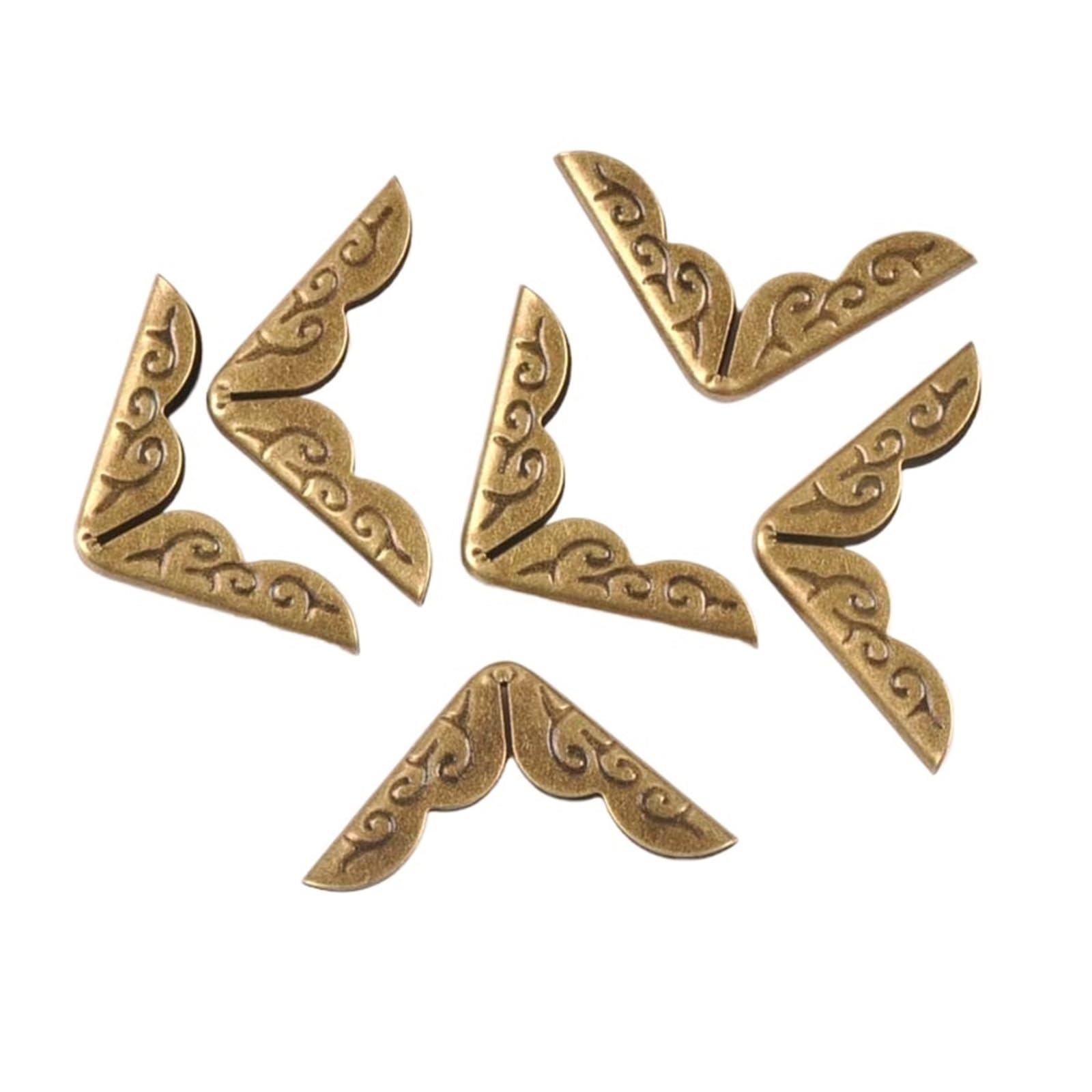 Coins de livre en dentelle bronze pour scrapbooking et menus - 50 pcs