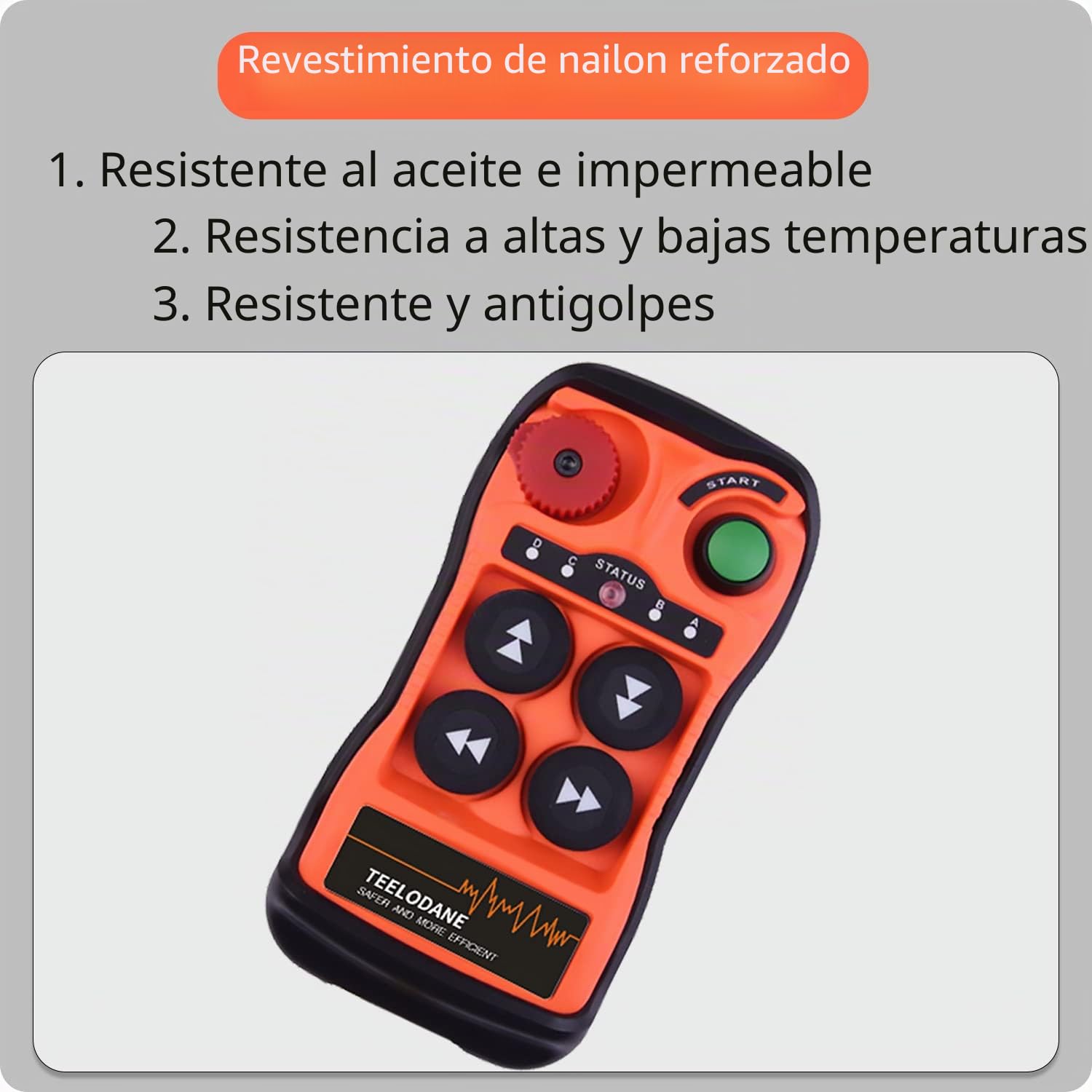 Kit de Control remoto de grúa inalámbrica Industrial, 2 movimientos, 4 botones, 12v, 24v, receptor transmisor de polipasto eléctrico con parada de emergencia (12-24V)