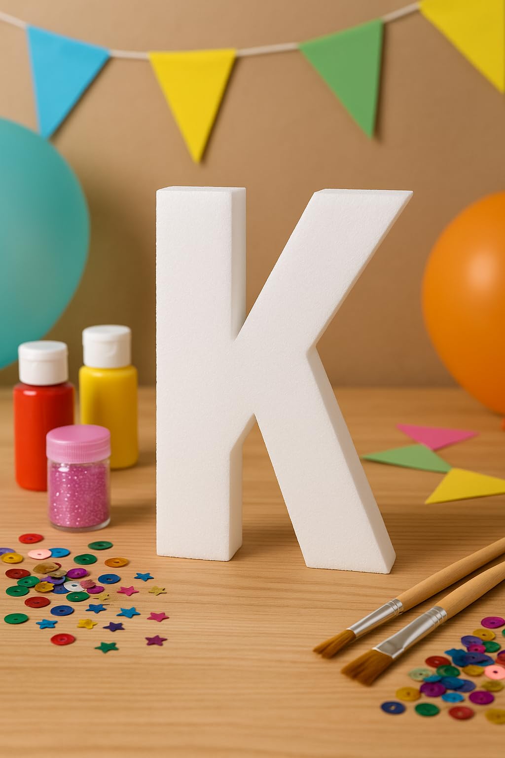 Oasis Supply Freistehender Buchstabe K aus EPS-Schaumstoff, 15,2 cm, weiß, glatter Polystyrol-Buchstabe für Hochzeiten, Kuchen, Party-Displays, Kunst und Handwerk, Monogramme, Fotohintergründe und
