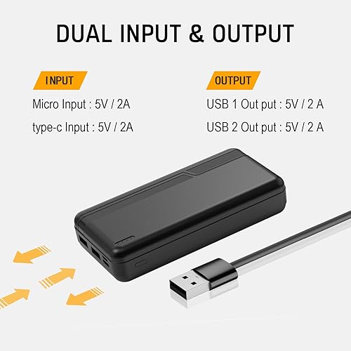Miniatura 7 de Batería recargable de 20000 mAh de 5 V 2 A para chalecos calefactados, chaquetas, cargador de batería para calefacción, chaleco eléctrico, abrigo,