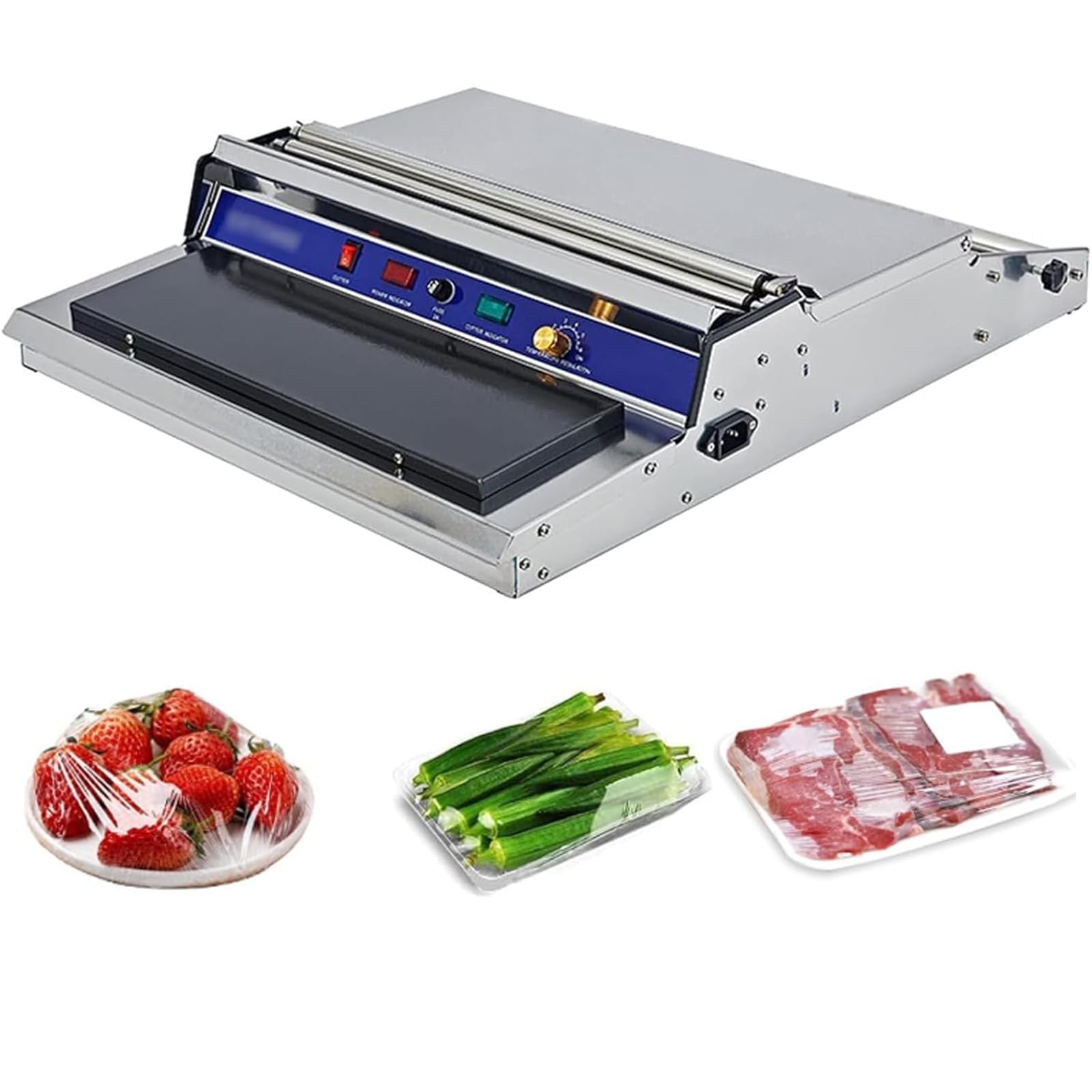 AYCDL Stretch Film Packaging Device, Cling Film Sealing/Cutting Machine, with Heating Plate,for Supermarkets