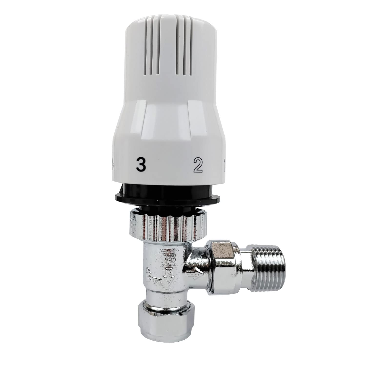 EcoSpa TRV Angled Radiator Thermostatic Rad Valve 15mm Bi-Directional Chrome (1)