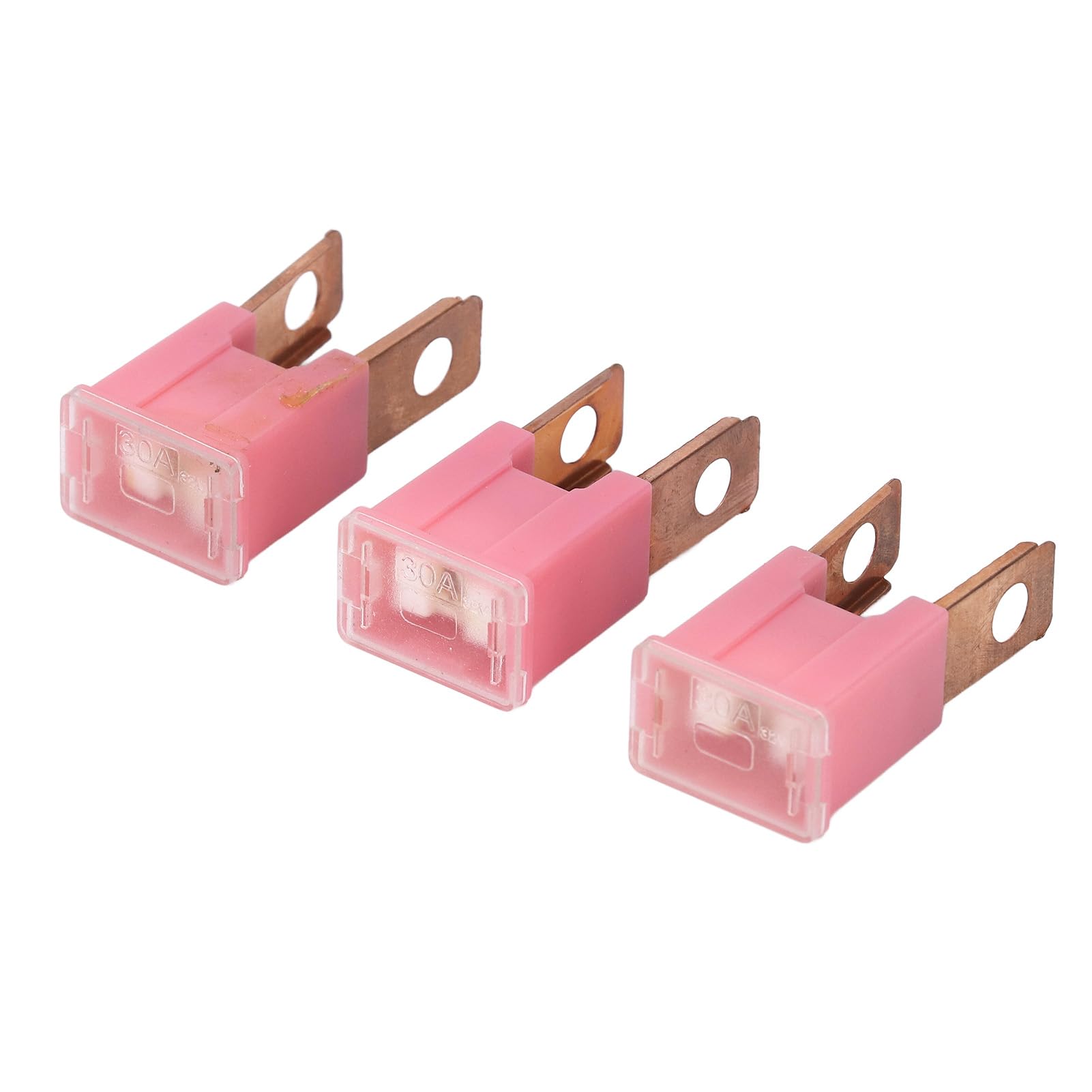 10Pcs Straight Male Terminal ABS Housing Brass Conductor Slow Fusing Replacement for Automotive 30A 32V