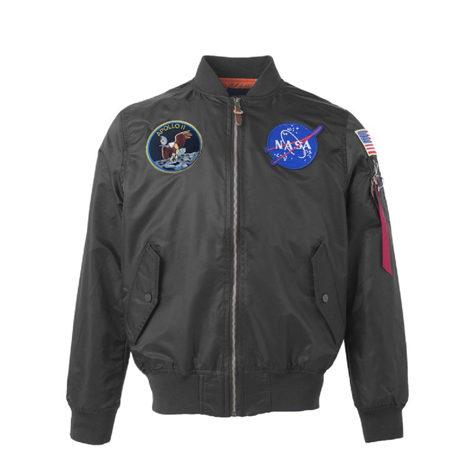 CORIRESHA Mens Apollo NASA Patches Slim Fit Bomber Jackets Windbreaker