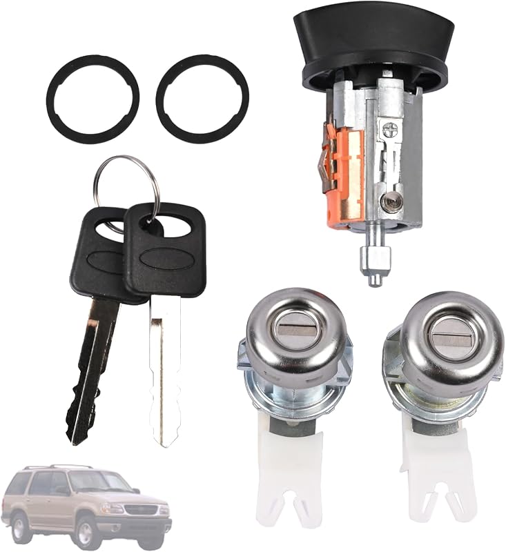 Conjunto de ignição e cilindros de fechadura das portas Getfarway para Ford F-150, F-250, F-350 e Lincoln Navigator – 1 kit sem chip