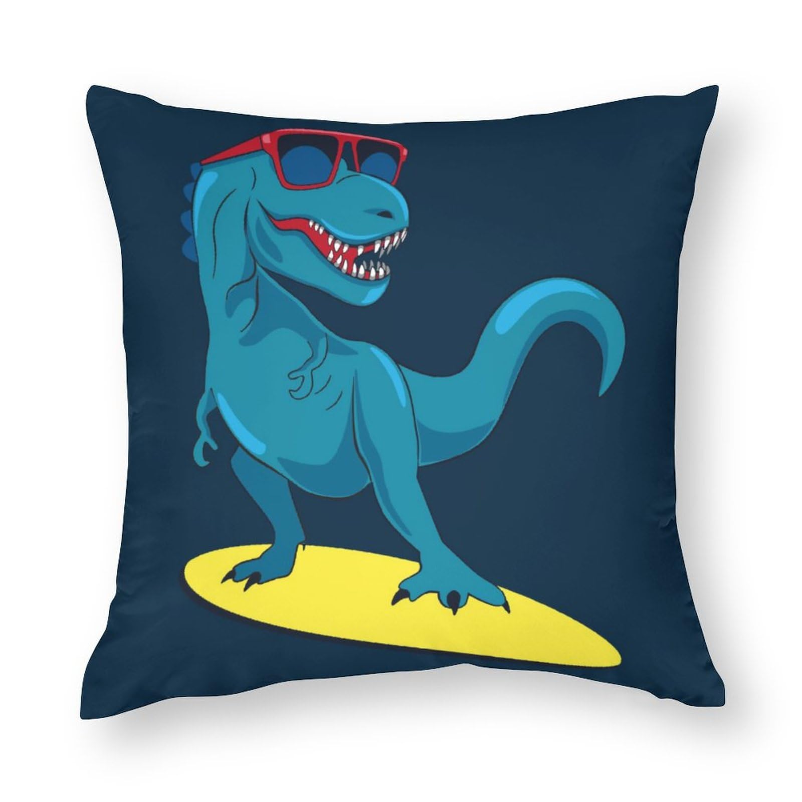 Cushion Covers 1 PCs Surfer Dinosaur Decorative Pillow Covers 17x17inches (43x43cm) Soft Polyester Square Pillow Cases Pillowcases