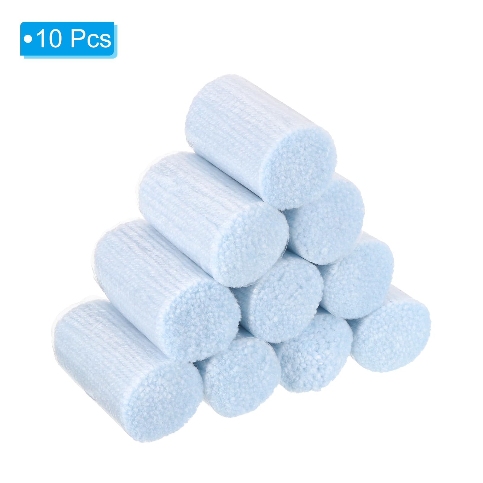 Patikil 10 Rolls Latch Hook Yarn Kit, Precut Yarn for Hook Rugs Crochet & Tapestry DIY Craft, Light Blue - Image 3