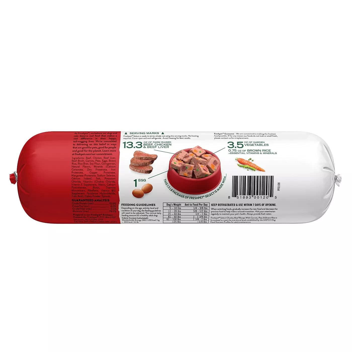 Ready Set Gourmet Select Roll Chunky Beef Recipe Dog Food
