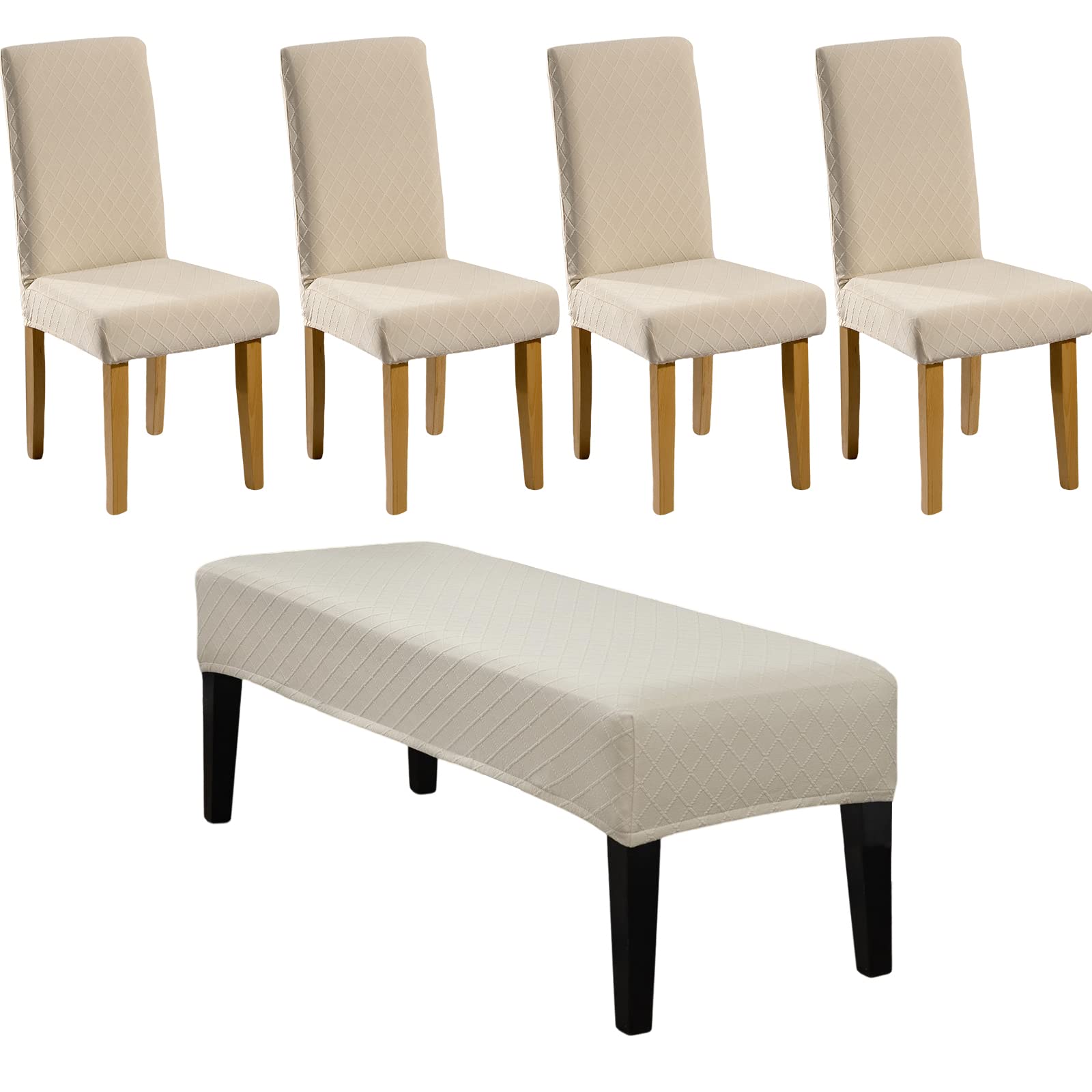 Dining Chair Covers Set - Parsons Chair Slipcover -11