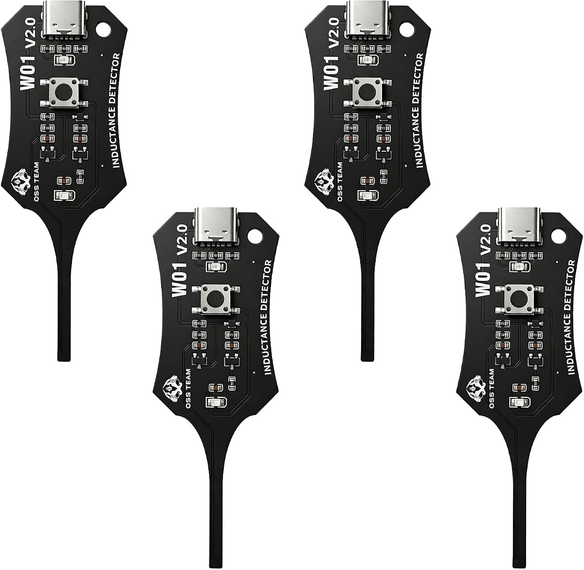 4PCS Type‑C Inductance Tester, Quick Fault Check Motherboard Coil Tester Tool with Fault Indication for Phone & PC, Portable Inductor Detector for Electronic Circuit Board Troubleshooting