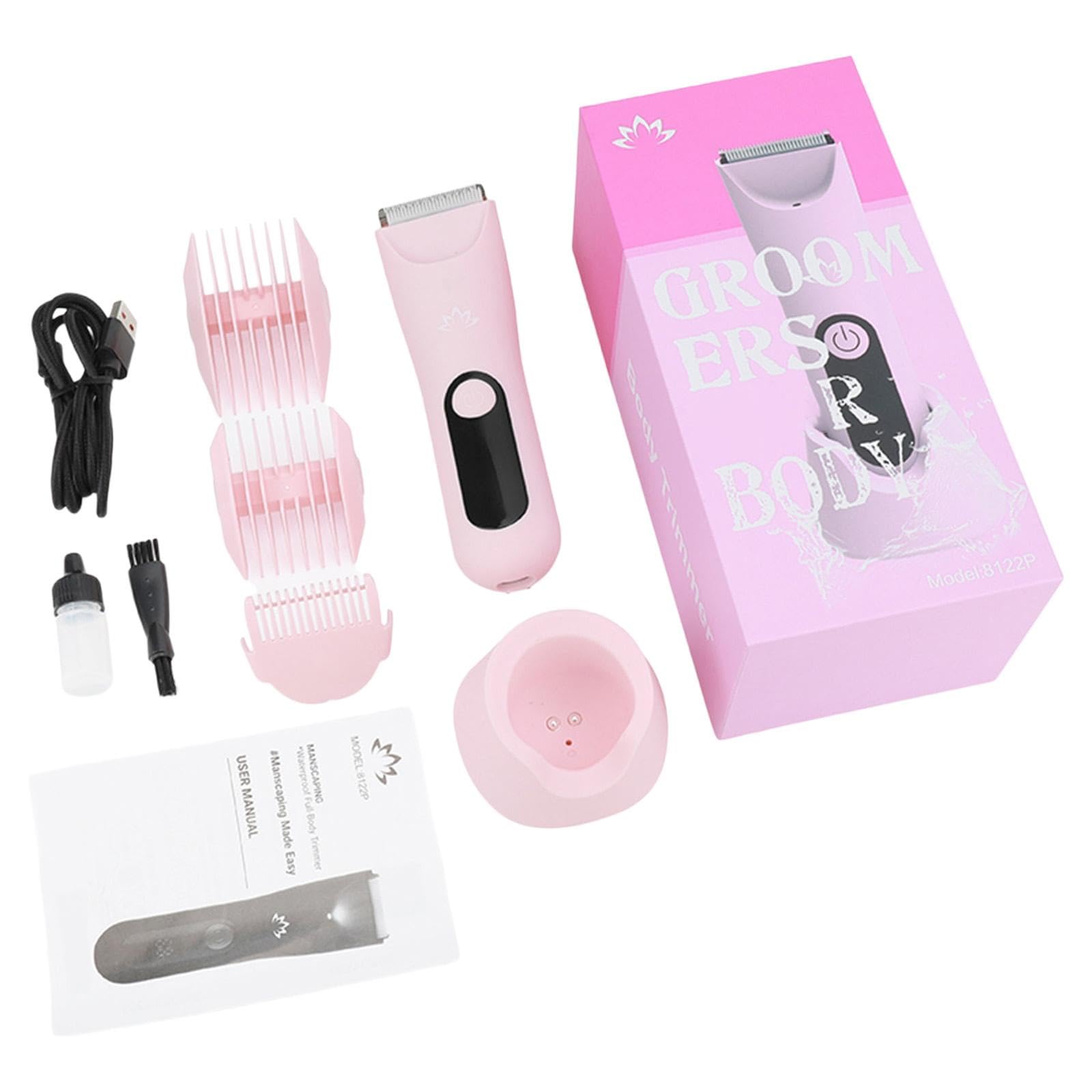 Afeitadora corporal unisex en húmedo y seco con cabezal de cerámica, base recargable por USB, para piel suave, afeitadora húmeda y seca