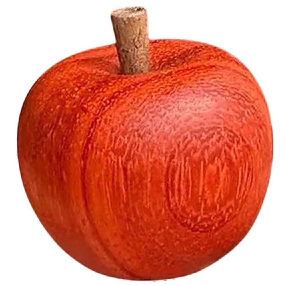 Casiler Red Wooden Apples Ornament Mini Apples Decoration Simulated Fruit Model Wood Carving Fruit Ornament For Home