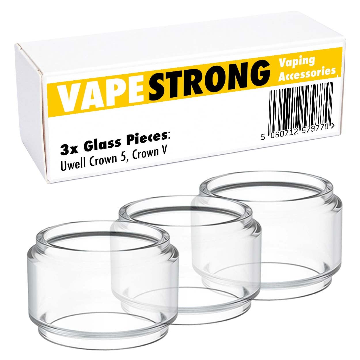 VAPESTRONG 3X Spare Bubble Glass for UWELL Crown 5 Tank Bulb Glass Spare Tubes Fat Boy Fatboy