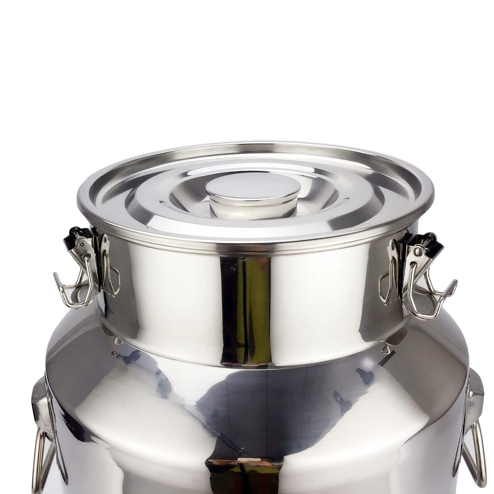 Pot à lait en acier inoxydable de 18 litres - Grand pichet de transport - Réservoir à lait - Seau scellé avec couvercle en silicone pour un stockage facile des produits liquides