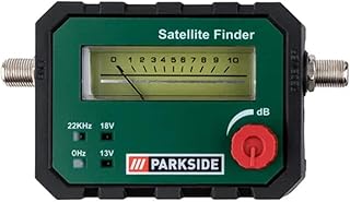 Parkside Buscador Satelite | Medidor de señal satélite con Cable de conexión de Sonido y F para Ajustar su Cuenco satélite Digital | Buscador Digital de satélites