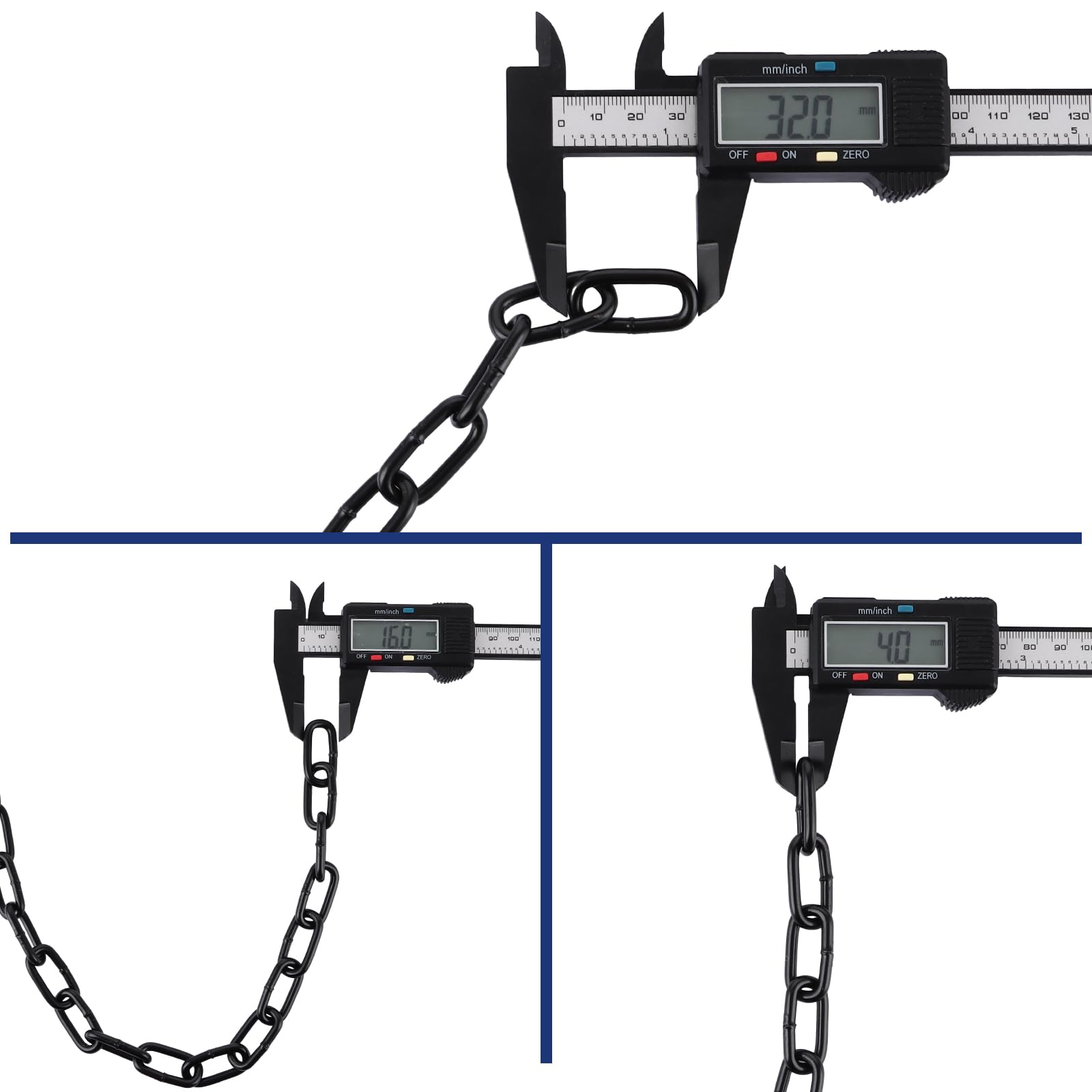 Chaîne en acier au carbone, 9 m, 4 mm d'épaisseur, noire, pour chaîne de chien, de lampe et de barrière