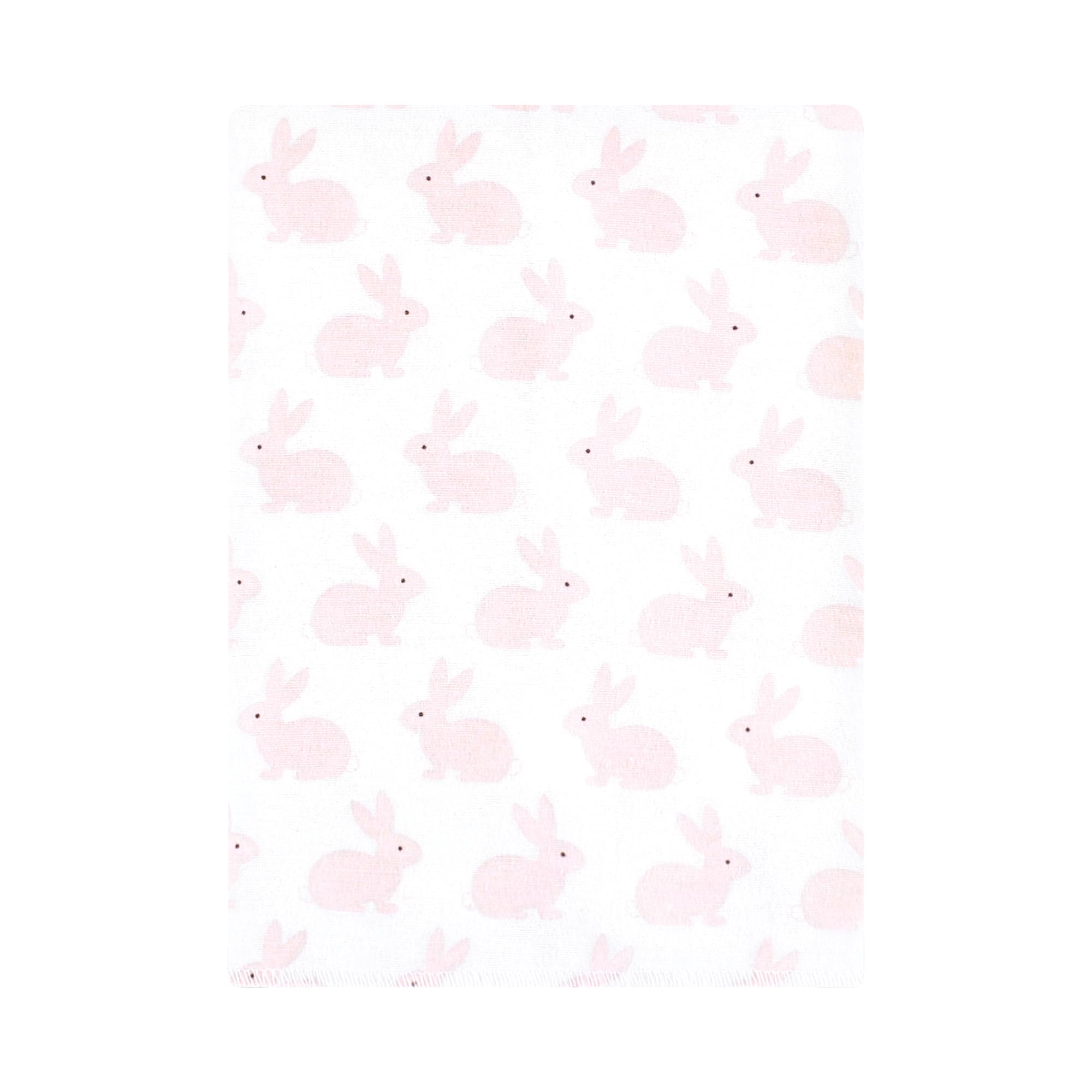 Hudson Baby Tela de urdimbre de franela para bebé unisex, 12 unidades, conejo miel rosa, talla única
