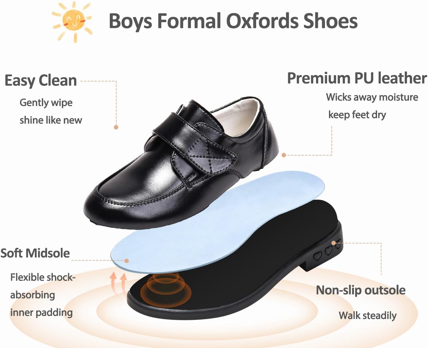 Boy Classic Comfort Oxford School Dress Shoes for Party Wedding Toddler/Little/Big Kids - Image 4